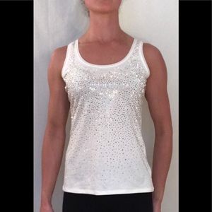 WHBM cream studded tank top